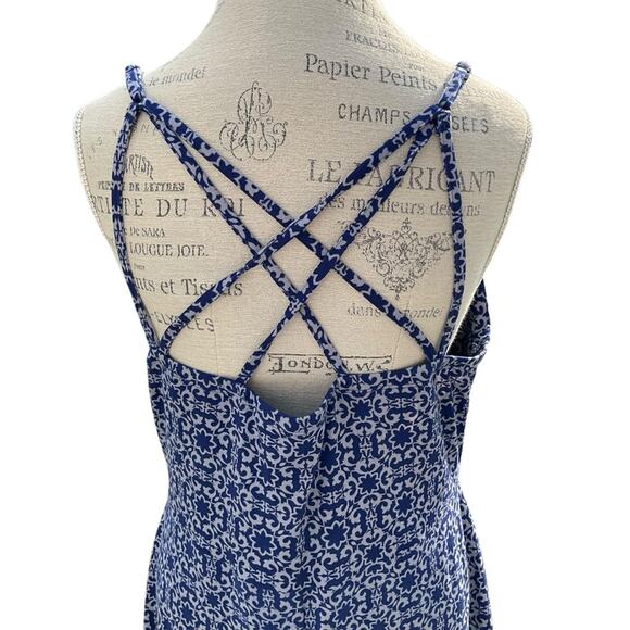 Market & Spruce Women’s Maxi Dress Geometric Blue White Size XL NWT - Picture 5 of 12